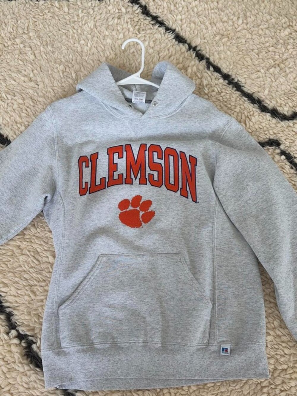 Clemson Hoodie Gray Russell Athletic Medium
